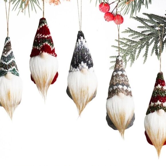 5PC GNOME CHRISTMAS ORNAMENTS SET dwarf - Picture 4 of 8